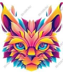  Colourful cat's face