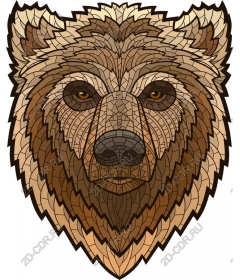 Geometric bear's head