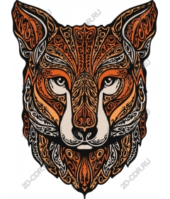 Intricate head of a Fox