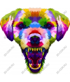  Colorful geometric head dog