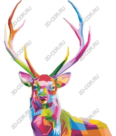  Bright geometric deer