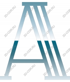 The gradient of a sea-green Letter A