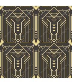 Elegant pattern in the art Deco style in gold and black color