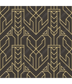 Geometric pattern of gold, arrows and hearts
