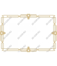 Golden frame in art Deco style