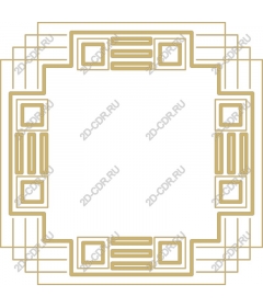 Golden frame in art Deco style