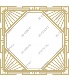  Elegant frame in art Deco style in gold