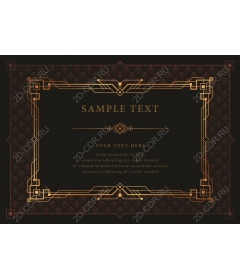 Frame in the style of art Deco elegant gold geometric shape