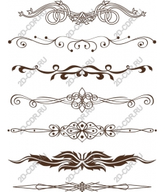  Elegant set of decorative borders