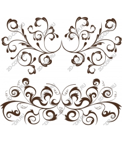 Elegant set of floral ornaments