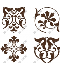  Elegant set of decorative motifs