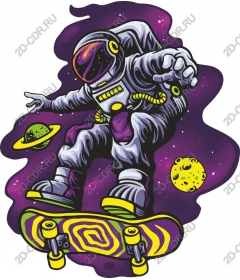 Astronaut Skateboarder Space