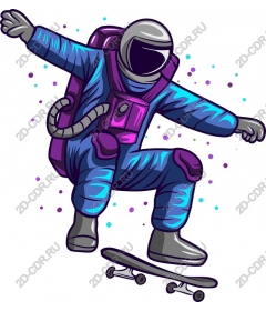 Astronaut skateboarder
