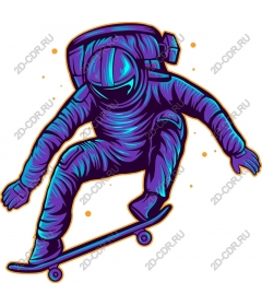 Galactic astronaut skateboarder