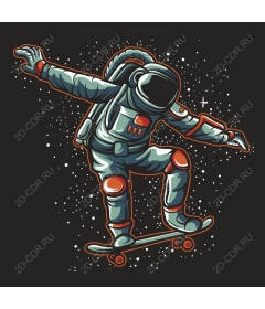 Astronaut on skateboard