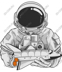 Astronaut with space Shuttle