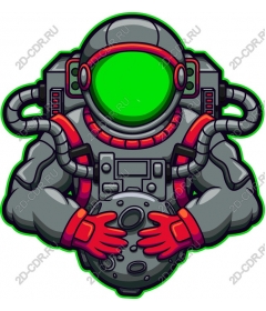 Astronaut holding the moon