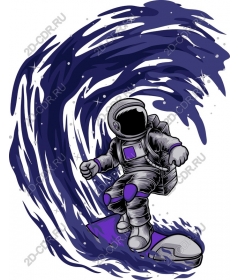 Space surfer: astronaut on the galactic wave