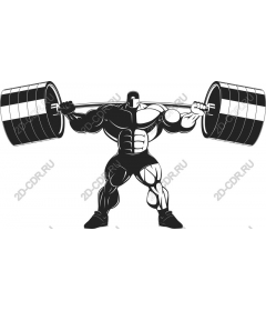 Muscular bodybuilder, lifting of gravity