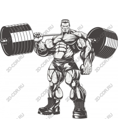 Muscular bodybuilder raises the bar