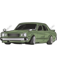  Classic green sedan
