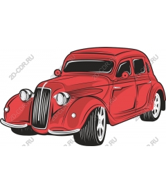  Винтажный красный классический автомобиль
