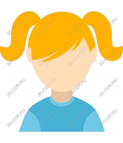 Cheerful girl with pigtails