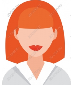 The stylized image of a modern woman with orange hair