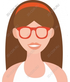 The charm of a woman in red glasses