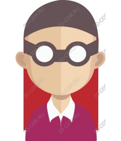  A stylish character with glasses and red hair