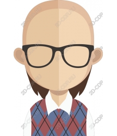  Bald character with glasses