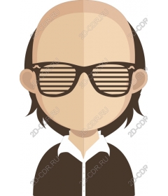 Stylish bald character