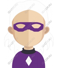 Minimalistic superhero in purple