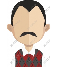  A stylish character with a vest-sweater pattern Argyle