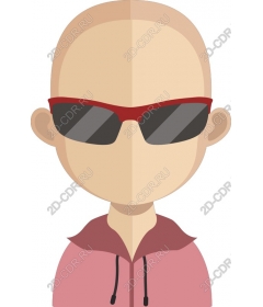 Trendy bald character