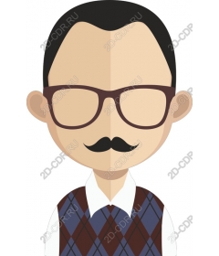 Smart retro character scientist