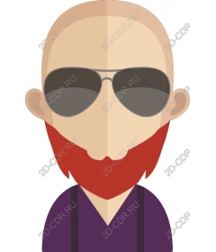  Cool bald character with a red beard and sunglasses