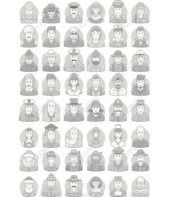 A diverse set of professional characters