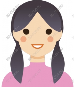 Cheerful girl with pigtails