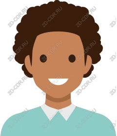 Cheerful curly character