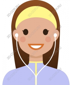 Cheerful woman in headphones