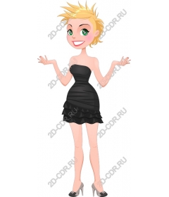  Beautiful blonde in a black dress