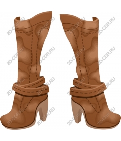  Elegant brown high-heeled boots