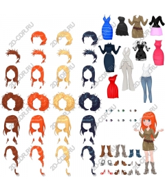 Fashion collection: hairstyles and outfits