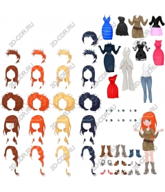 Fashionable set of characters