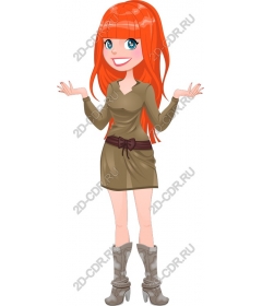 Cheerful red-haired woman
