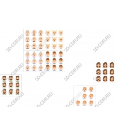 Package of emoticons with different characters