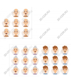 Expressive characters - Collection of facial expressions