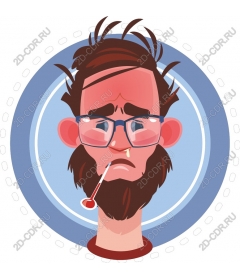 Sick patient cartoon Character