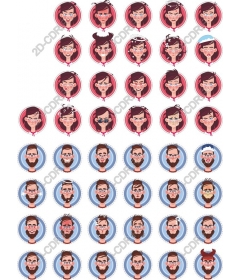  Expressive Cartoon Avatar Set